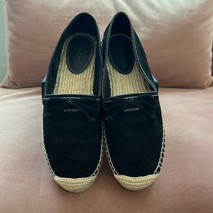 Coach Rae espadrille in black with box.